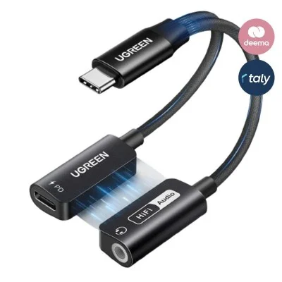 UGREEN USB-C to 3.5mm Audio Adapter with Power Delivery (Black)
